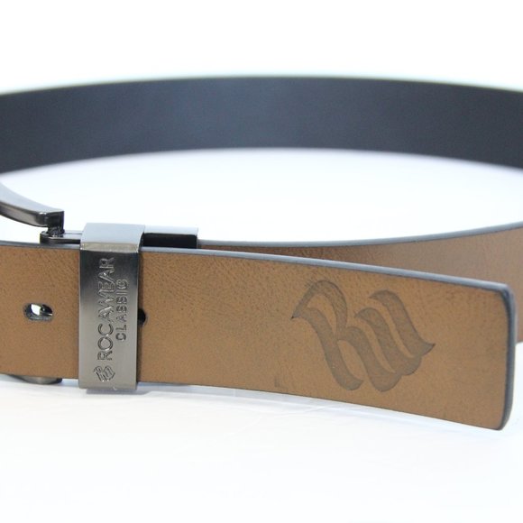 Rocawear Men Reversible Belt sz 36 Black Brown NEW - Picture 4 of 7